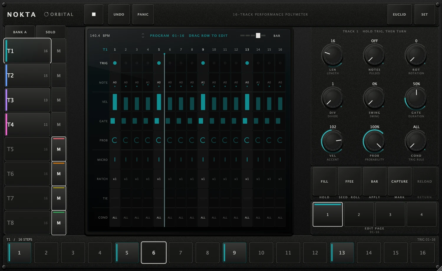 Grid step editor